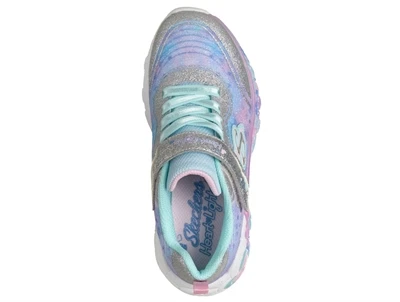 Skechers Eternal Heart Lights sneaker sølv med hjerter og blinklys