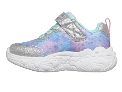 Skechers Eternal Heart Lights sneaker sølv med hjerter og blinklys