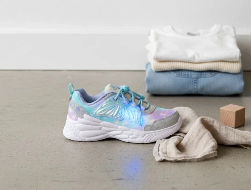 Skechers sneaker sølv/lavendel dream racer med blinklys