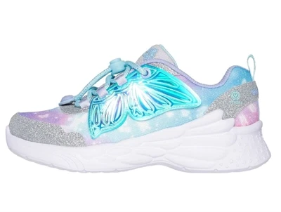 Skechers sneaker sølv/lavendel dream racer med blinklys