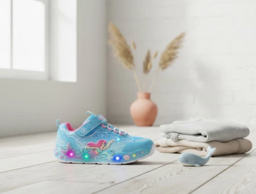 Skechers sneakers blå med havfrue og blinklys