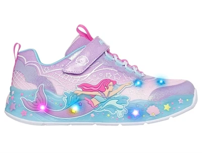 Skechers Mermaid Dreams sneaker lilla med lys