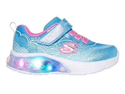 Skechers sneakers blå med havfrue og blinklys