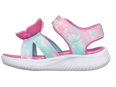 Skechers Jumpsters sandal pink multicolor med lys og sommerfugl