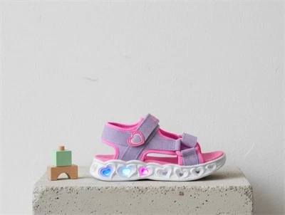 Skechers Heart Lights sandal lvpk med blinklys og hjerter