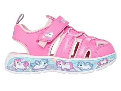 Skechers Play Scene Splash sandal i pink med enhjørning og lukket tå