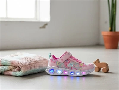 Skechers Heart Lights Boogie Love sneaker rosa med lys