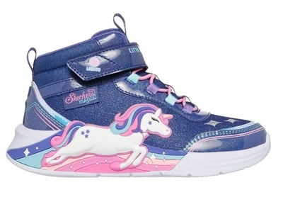 Skechers Unicorn Chaser sneakers til børn navy med enhjørning (high top støvle)