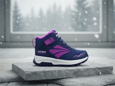 Skechers navy/purple vintersneaker med for og blink