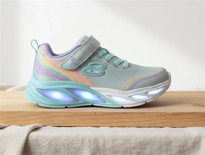 Skechers S-Lights Cosmic Glow Rainbow Dream sneaker med blinklys og regnbuedetaljer