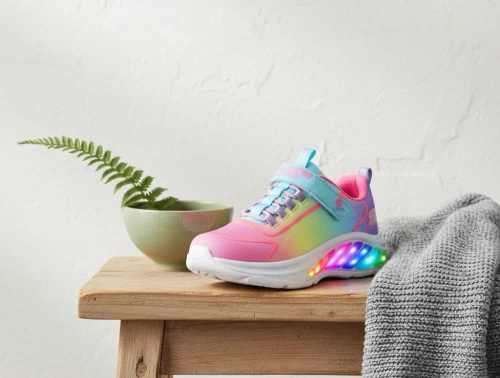 Skechers Rainbow Cruisers sneaker regnbue multicolor med blinklys