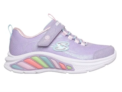 Skechers Rainbow Cruisers Glitzy Glow sneaker lilla med blinklys og glitter