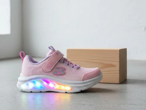 Skechers Rainbow Cruisers Glitzy Glow sneaker pink med blinklys og glitter