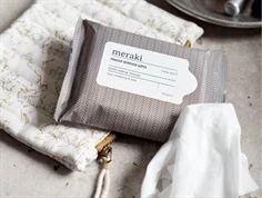 Meraki warm grey white aloe vera make up renseservietter (3-pack)