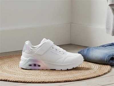 Skechers Uno Lite sneaker hvid med metallic detaljer og air cushion