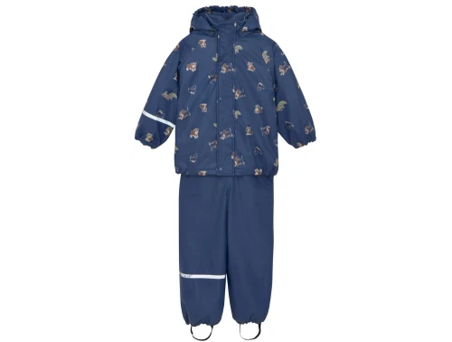 CeLaVi regnsæt i oceania med fleecefoer og hundeprint set forfra