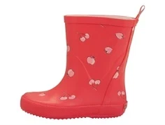 celavi gummistøvle i cayenne med frugtprint, set fra siden