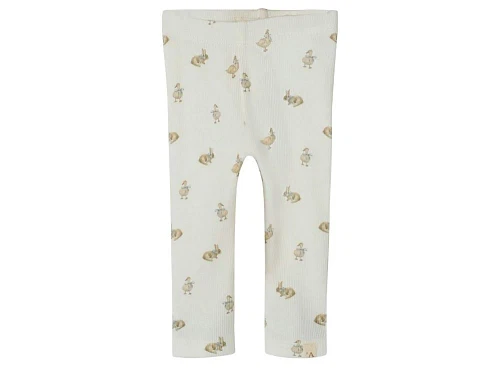 Lil Atelier leggings coconut milk med harer og ænder
