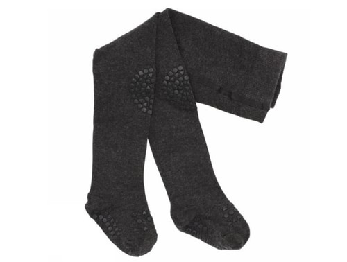 GoBabyGo kravlestrømpebukser mørkegrå melange i bomuld