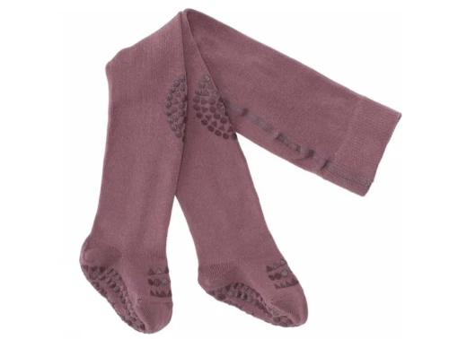 GoBabyGo kravlestrømpebukser misty plum med gummidutter