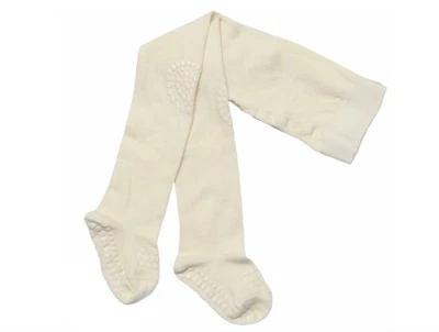 GoBabyGo kravlestrømpebukser offwhite med gummidutter