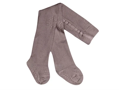 GoBabyGo kravlestrømpebukser dark purple dove merinould med gummidutter