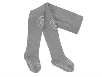 GoBabyGo kravlestrømpebukser grey melange merinould med gummidutter