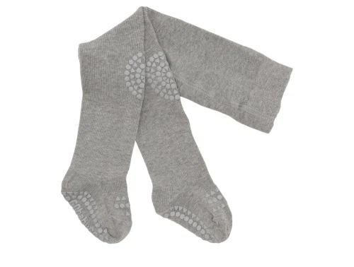 GoBabyGo kravlestrømpebukser bamboo grey melange med gummidutter