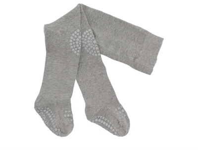 GoBabyGo kravlestrømpebukser bamboo grey melange med gummidutter