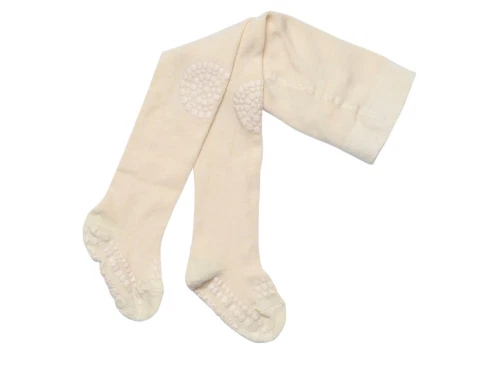 GoBabyGo kravlestrømpebukser bamboo offwhite med gummidutter