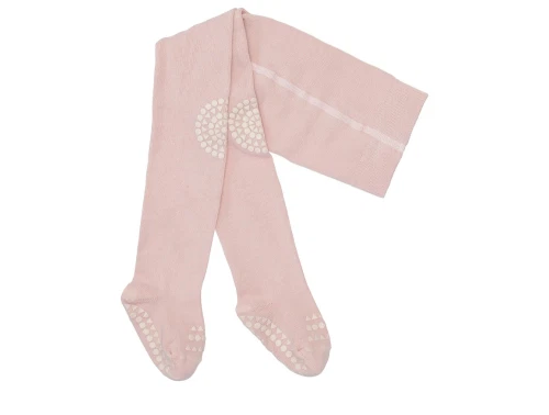 GoBabyGo kravlestrømpebukser bamboo soft pink med gummidutter