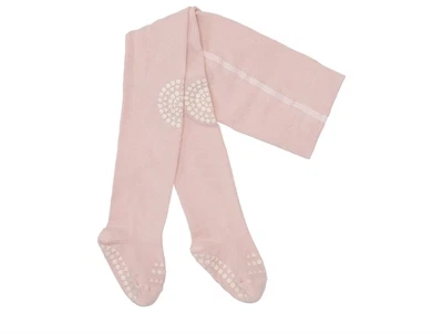 GoBabyGo kravlestrømpebukser bamboo soft pink med gummidutter