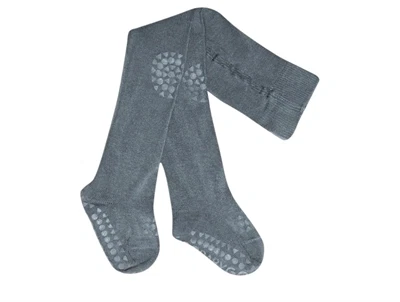 GoBabyGo kravlestrømpebukser bamboo stone blue med gummidutter