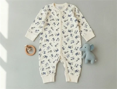 CeLaVi dark blue motorprint heldragt uld/viskose