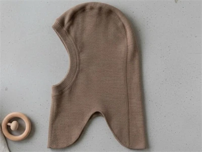 CeLaVi balaclava cocoa creme i dobbeltlag merinould