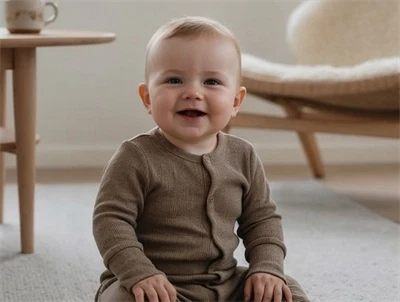 CeLaVi heldragt cocoa creme i merinould med trykknapper