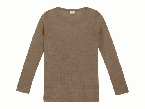 CeLaVi brun merinould bluse forfra