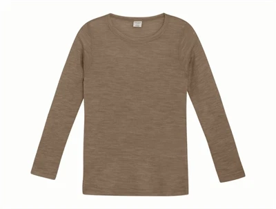 CeLaVi brun merinould bluse forfra