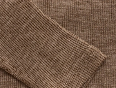 CeLaVi brun merinould bluse rib detalje