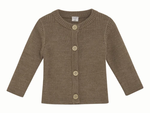CeLaVi brun merinould cardigan forfra