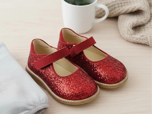 Angulus rød glitter tullesko