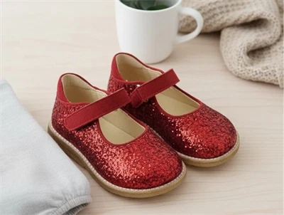 Angulus rød glitter tullesko