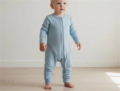 Joha uldheldragt i blå med 2-i-1 fod