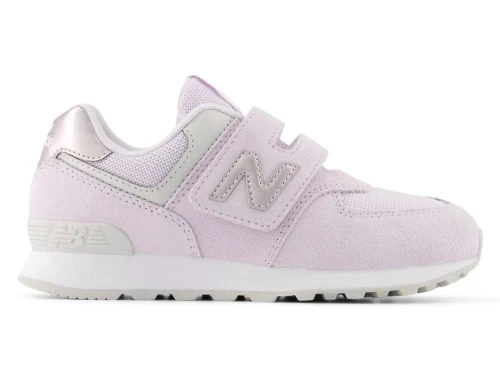 New Balance 574 børnesneaker i lilla nuance med velcrolukning