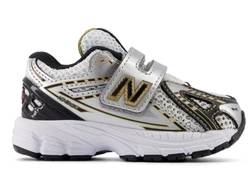 New Balance 1906 børnesneaker i sølv med velcrolukning