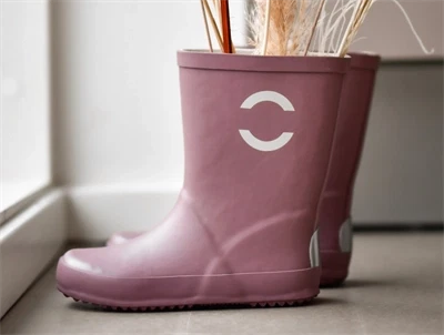 burlwoodfarvede gummistøvler fra Mikk-Line med refleks