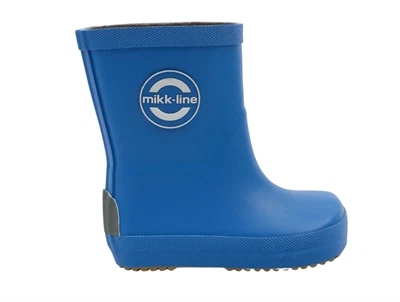 Mikk-Line gummistøvler i blå nuance med refleksdetaljer set forfra
