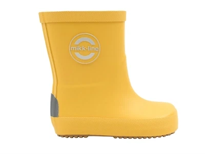 Mikk-Line gummistøvler i gul nuance med refleksdetaljer