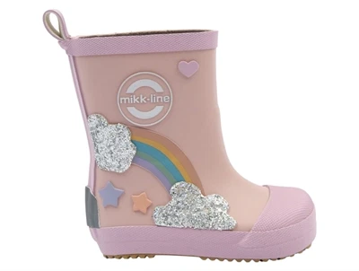 Mikk-Line gummistøvler adobe rose med regnbue detaljer