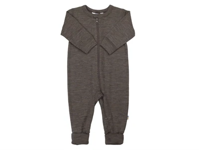 Joha heldragt i brun melange merinould og silke med lynlås og 2-i-1 fod